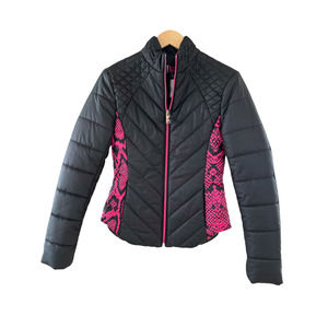 Philipp Plein Sport Women's Black Pink Jogging Jacket Size S